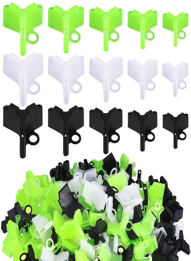 Leitee 300 Pcs Treble Hook Covers Assorted Sizes Fishing Hook Protector Bonnets Guard Safety Cap Protector, 5 Sizes(Black, Green, White) - Image 1